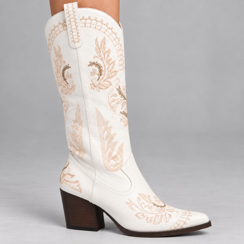 Women's Embroidered Western Cowboy Boots-Fowsa