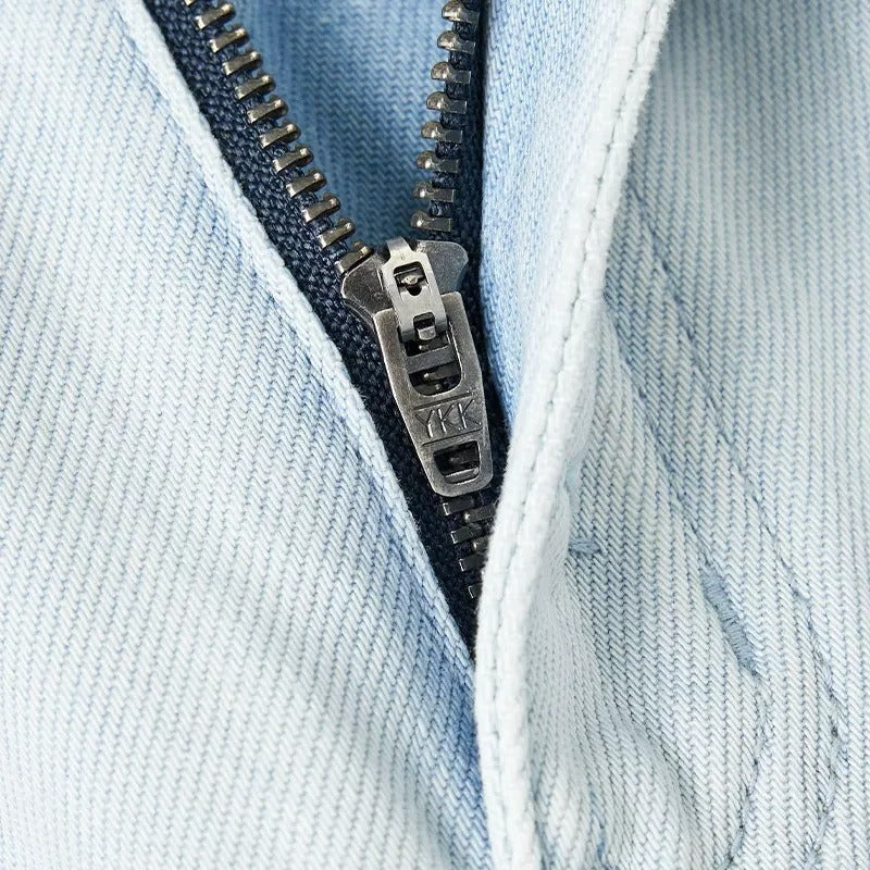 Pale Blue Baggy Wide-Leg Jeans with Drawstring Waist