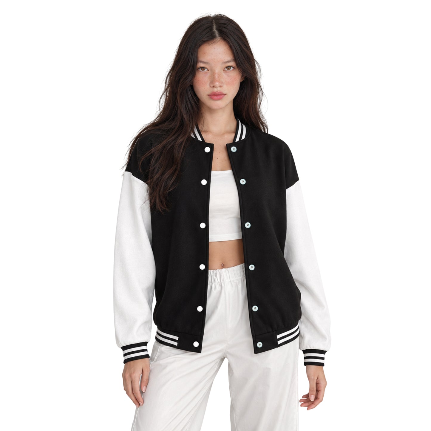 Women's Fleece-Lined Varsity Jacket-Fowsa