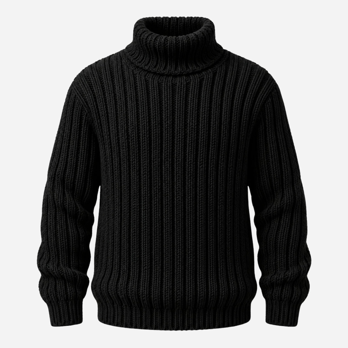 Men’s Ribbed Roll Neck Knitted Jumper