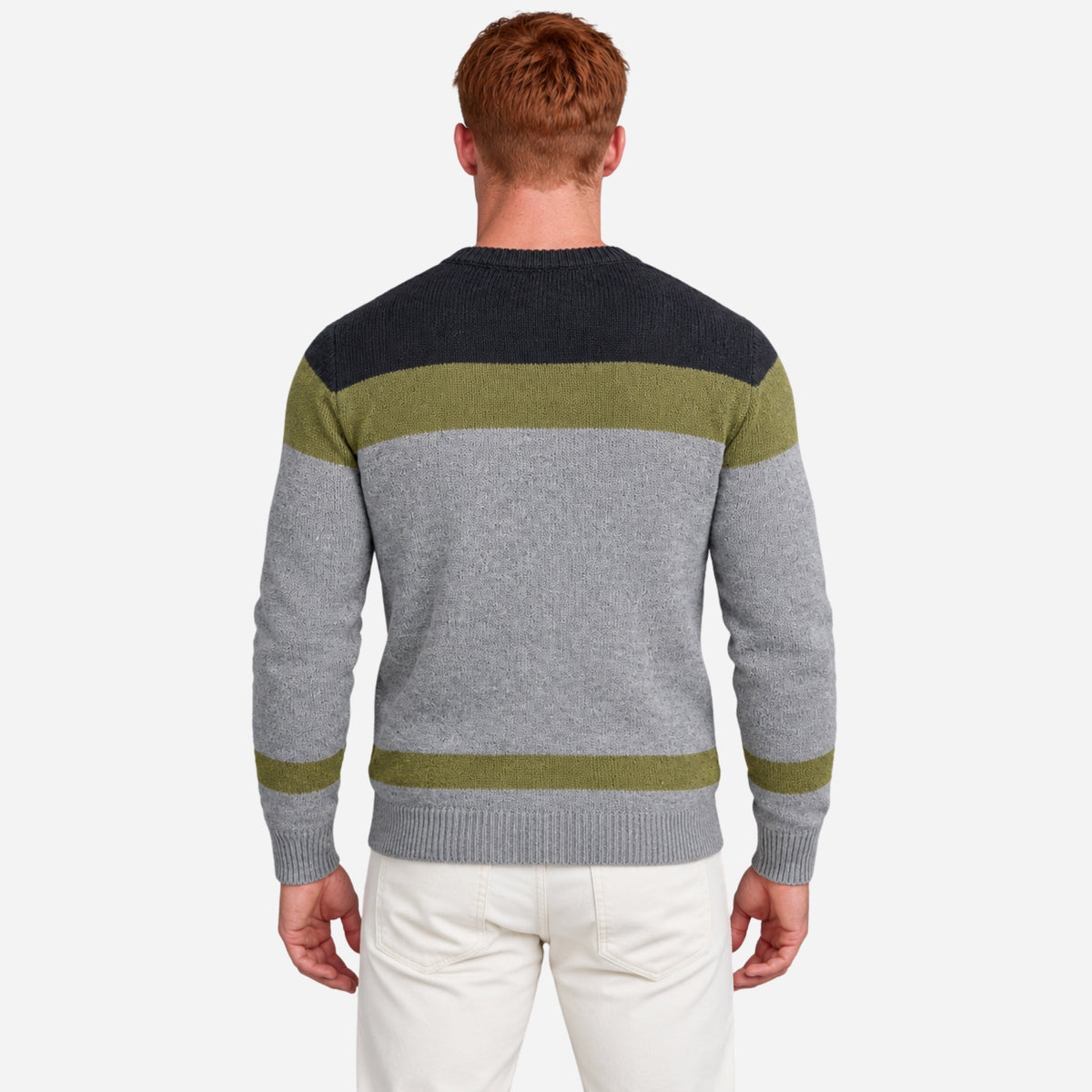 Men’s Colour Block Cable Knit Jumper