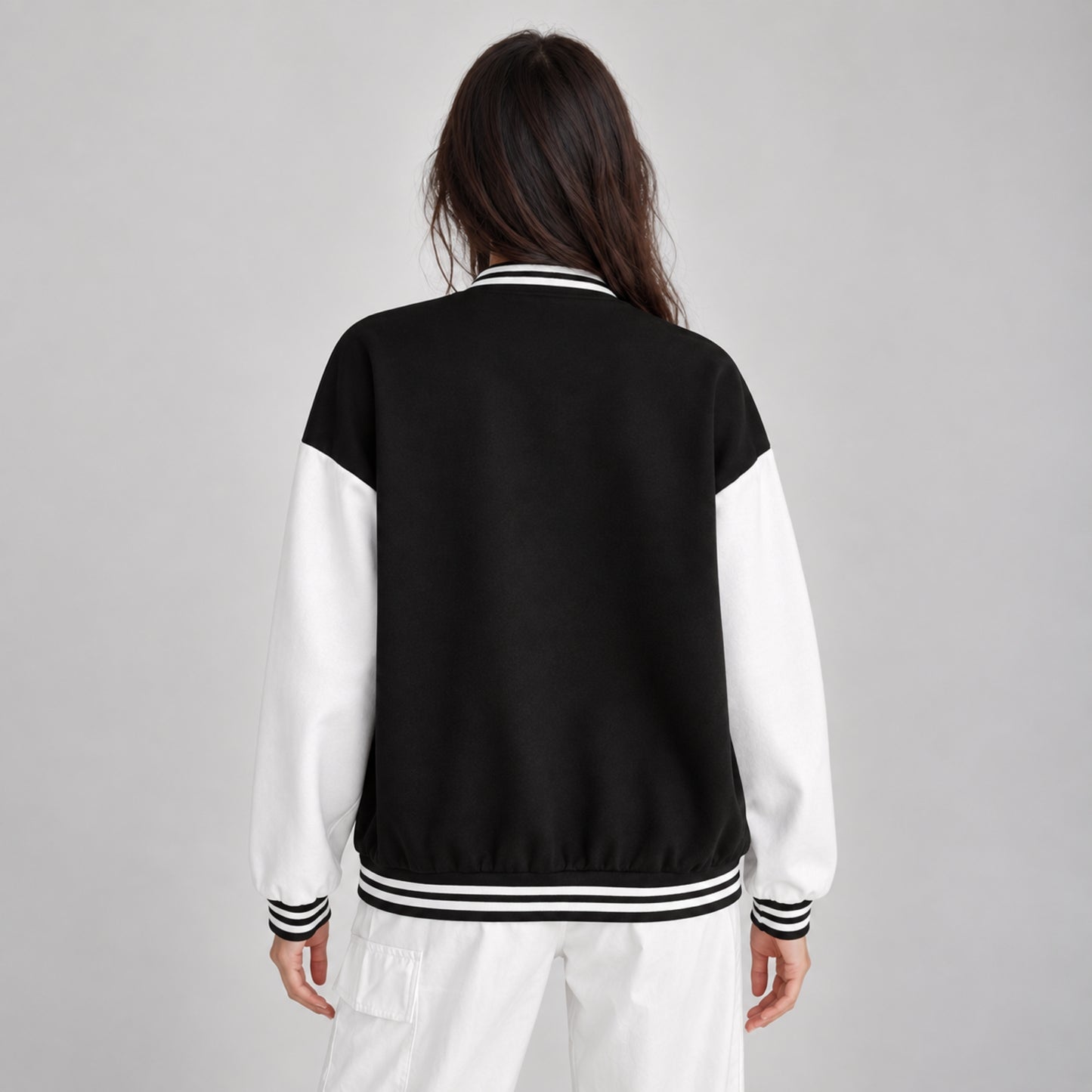 Women's Fleece-Lined Varsity Jacket-Fowsa