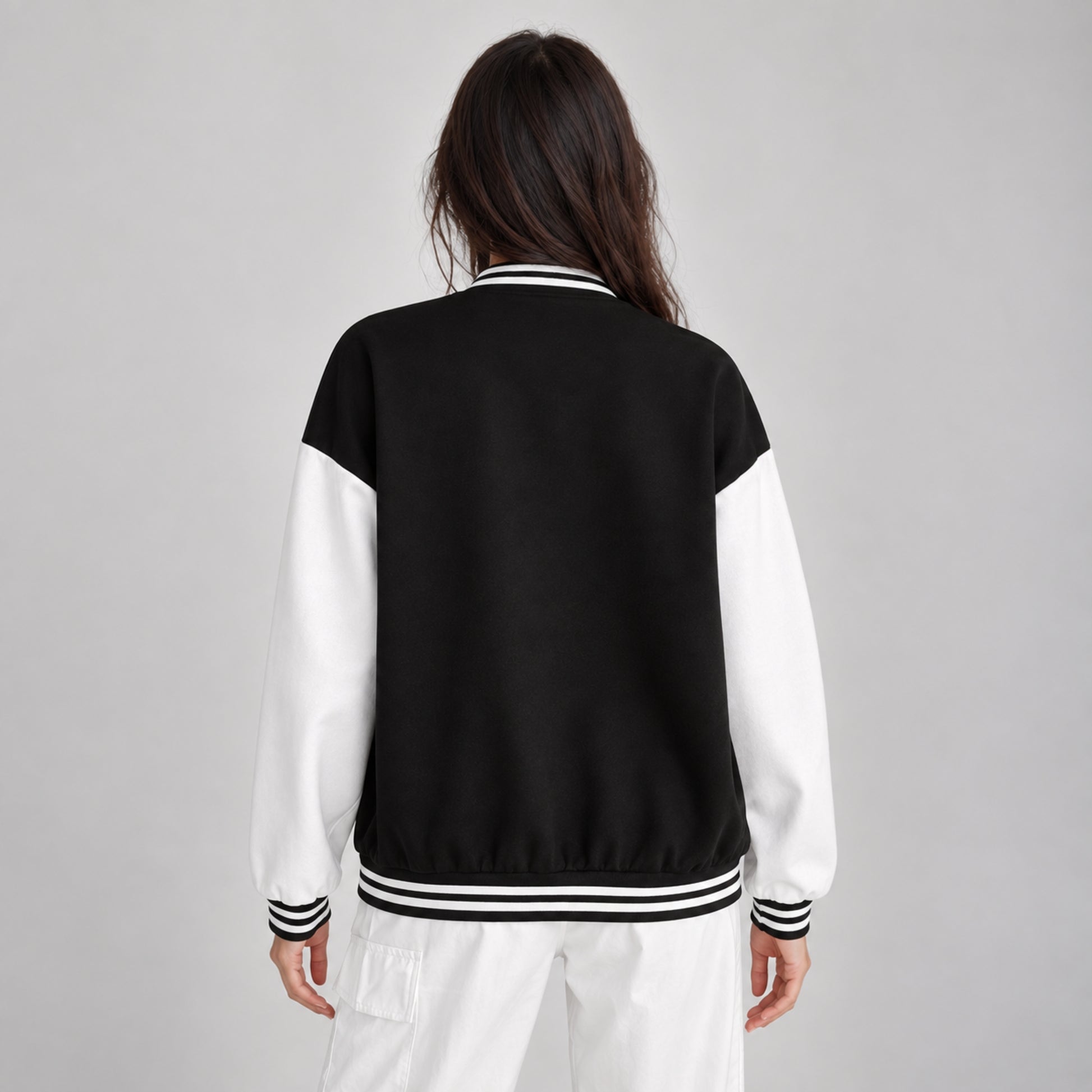 Women's Fleece-Lined Varsity Jacket-Fowsa
