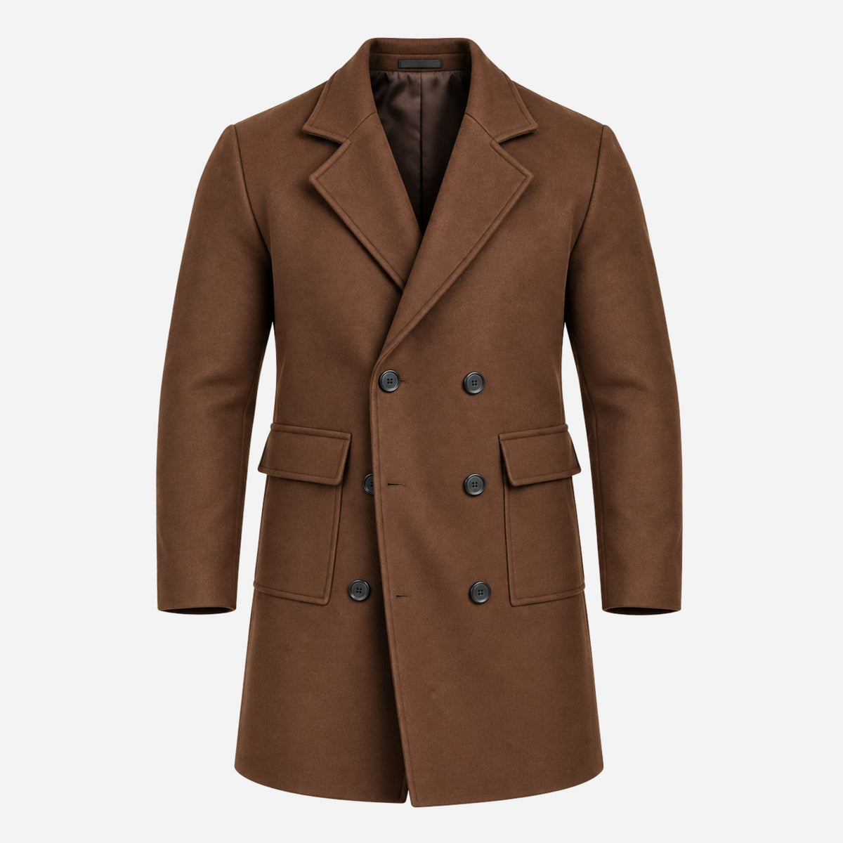 Men’s Double-Breasted Mid-Length Coat