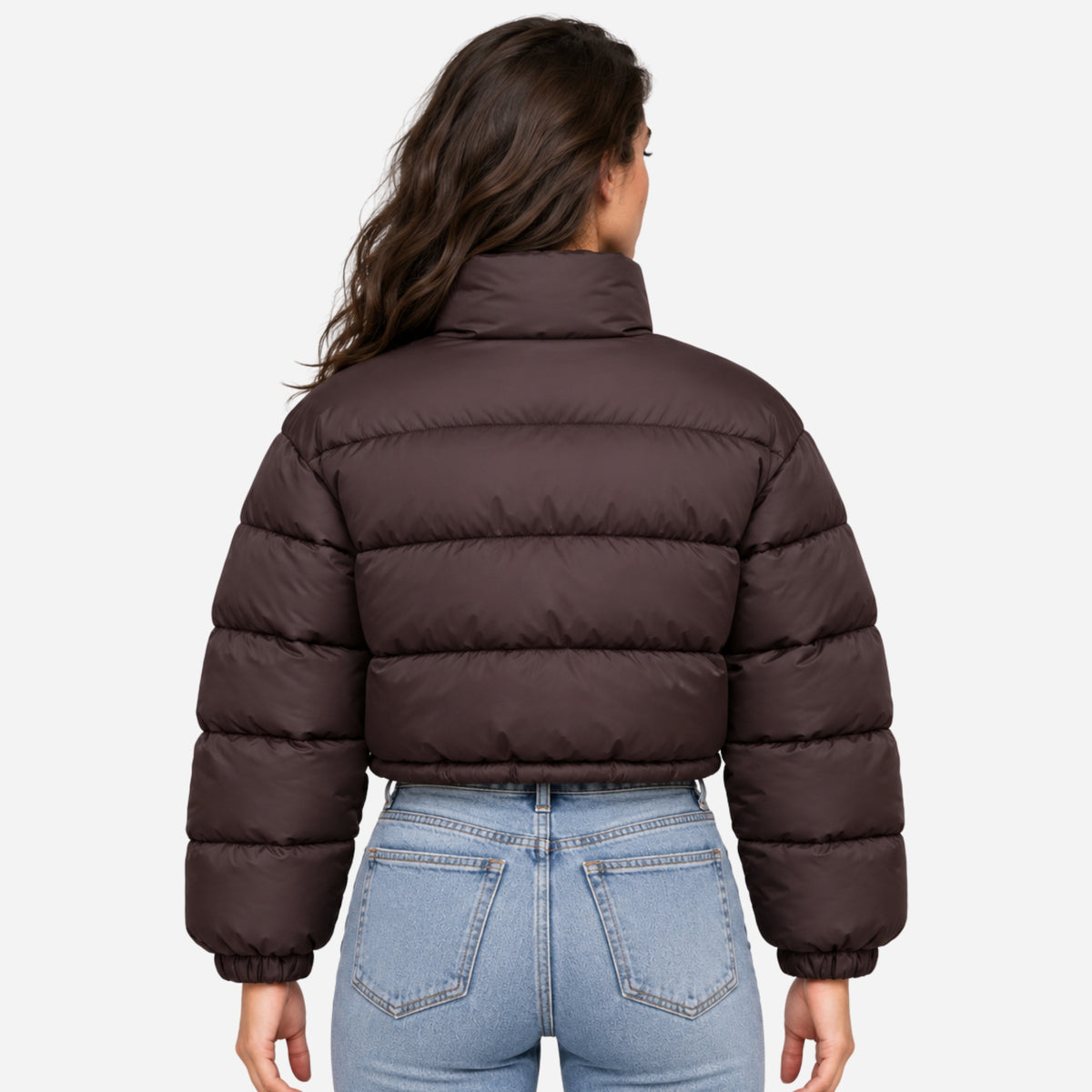 Women’s Cropped Drawstring Hem Puffer Jacket