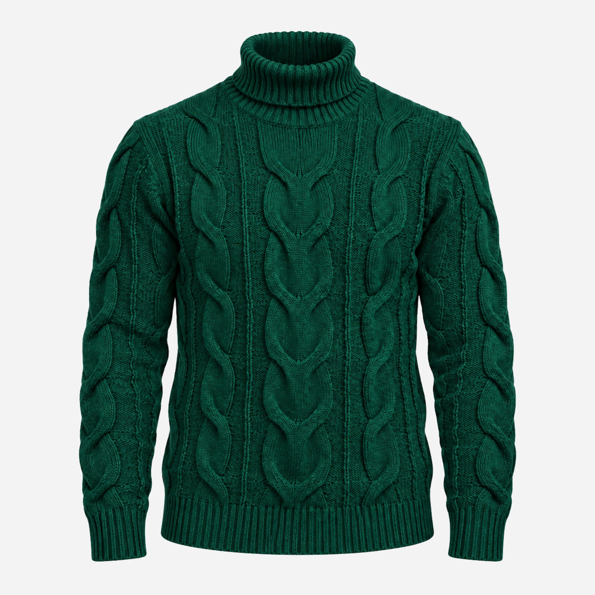 Men’s Cable Knit Turtleneck Jumper