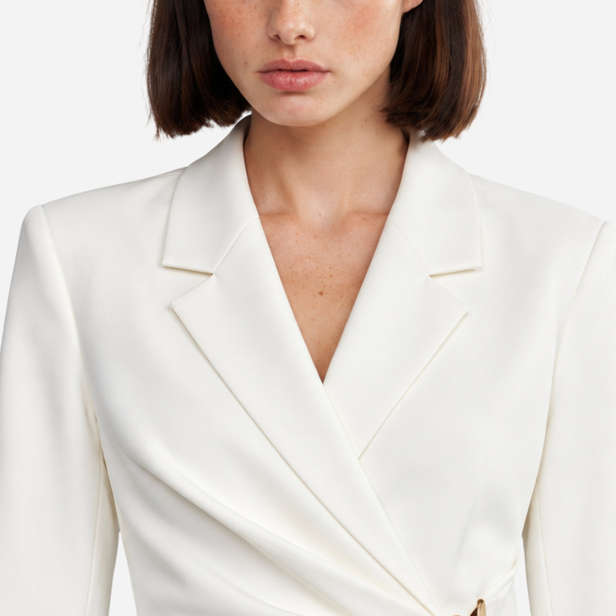 Women’s Asymmetric Buckle-Waist Wrap Blazer