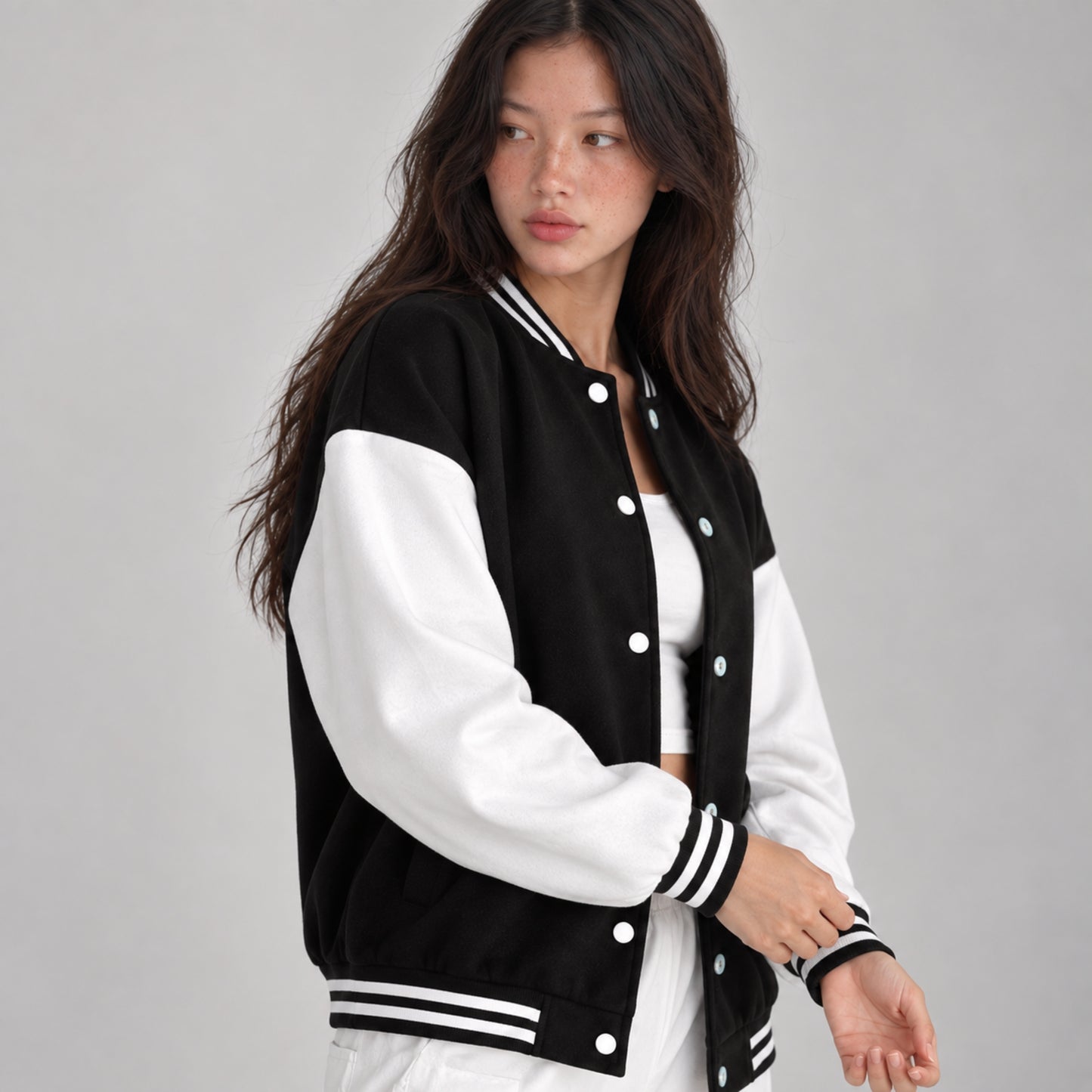 Women's Fleece-Lined Varsity Jacket-Fowsa