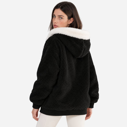 Women's Hooded Teddy Fleece Jacket-Fowsa