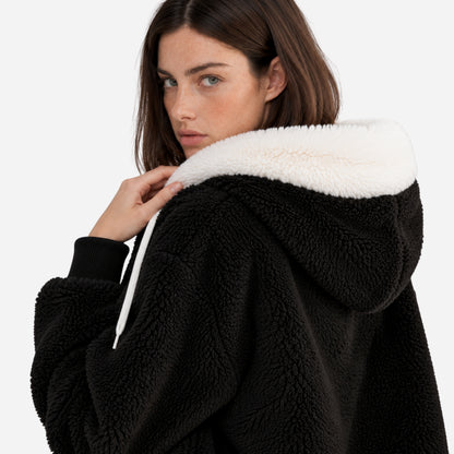 Women's Hooded Teddy Fleece Jacket-Fowsa