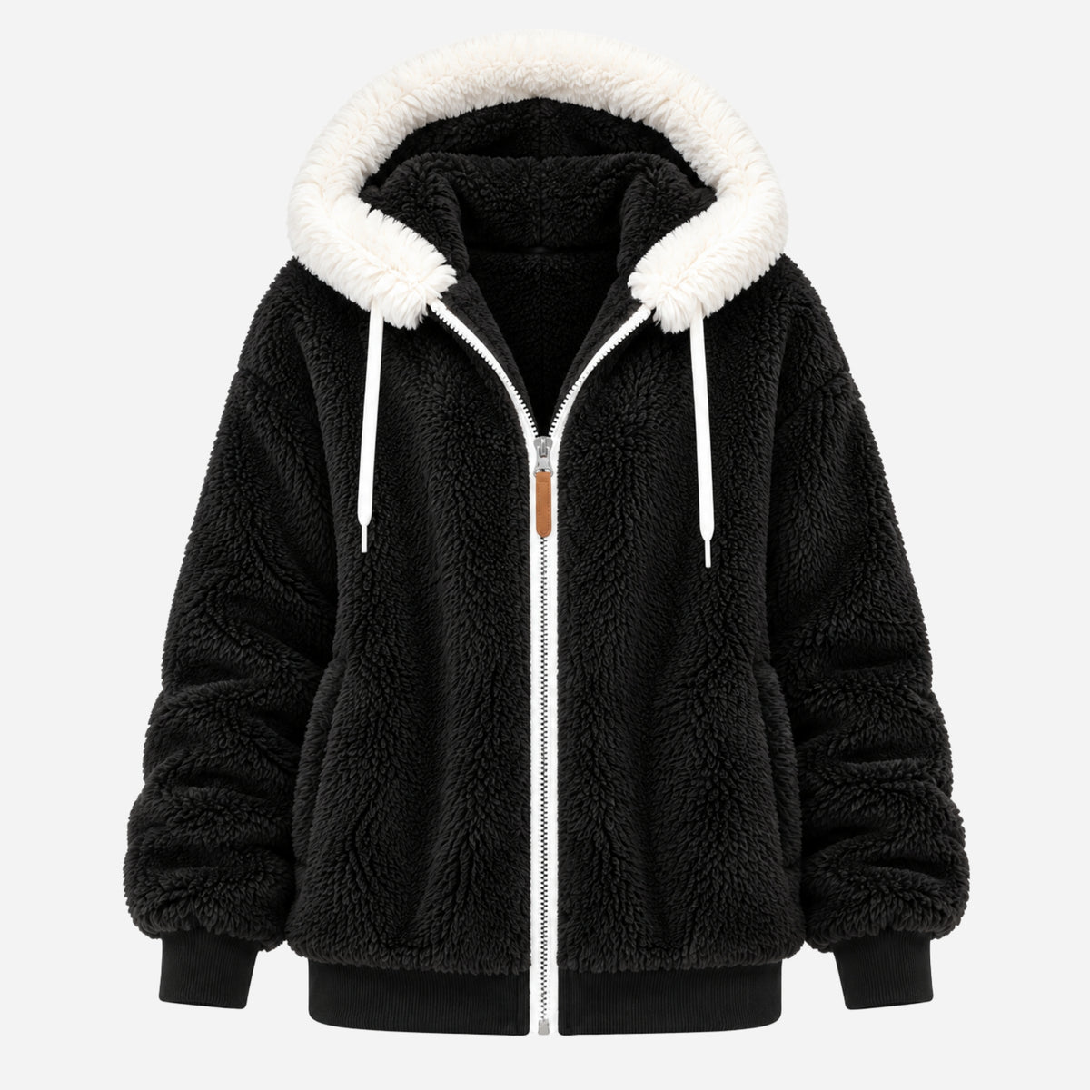 Women's Hooded Teddy Fleece Jacket-Fowsa