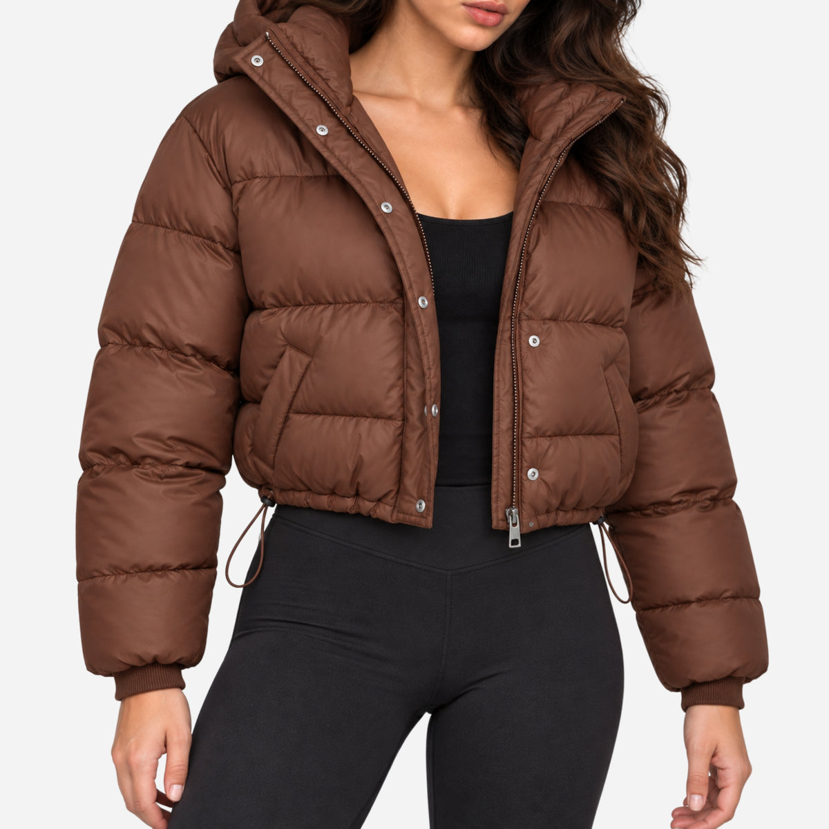 Women's Hooded Cropped Puffer Jacket