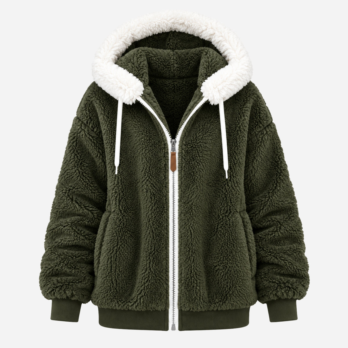 Women's Hooded Teddy Fleece Jacket-Fowsa