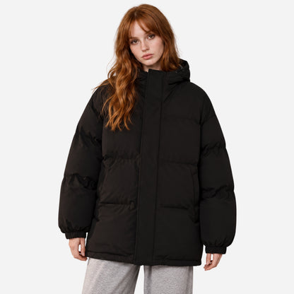 Women's Oversized Hooded Puffer Jacket-Fowsa