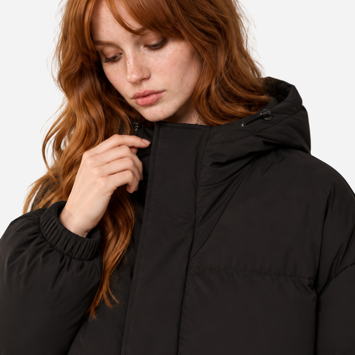 Women's Oversized Hooded Puffer Jacket-Fowsa