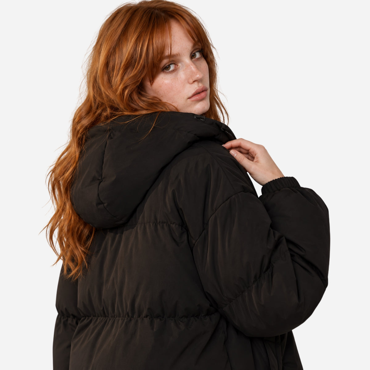 Women's Oversized Hooded Puffer Jacket-Fowsa