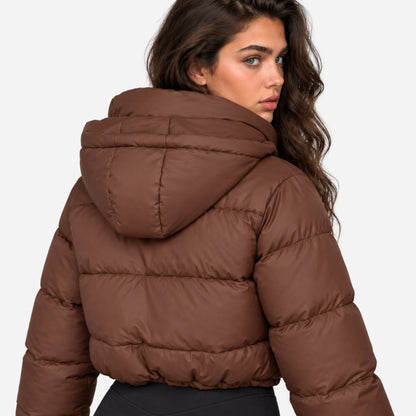 Women's Hooded Cropped Puffer Jacket