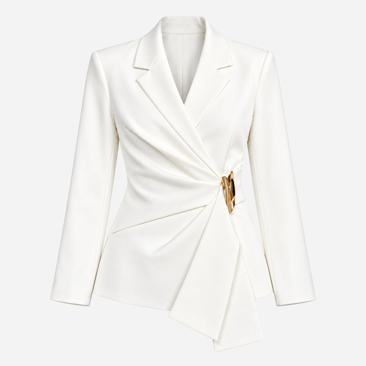 Women’s Asymmetric Buckle-Waist Wrap Blazer