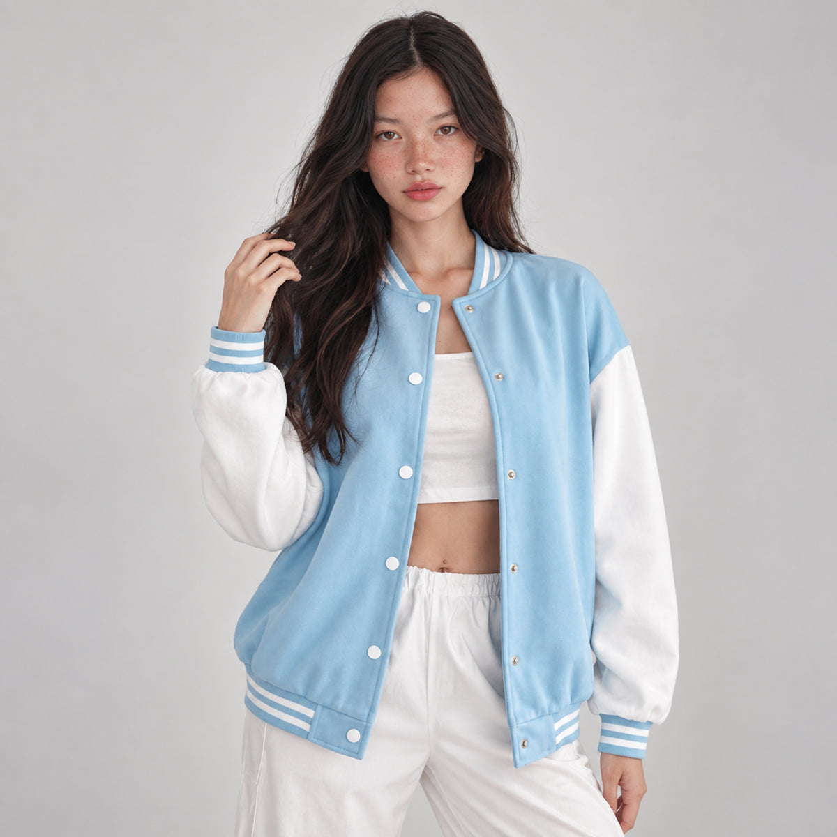 Women's Fleece-Lined Varsity Jacket-Fowsa