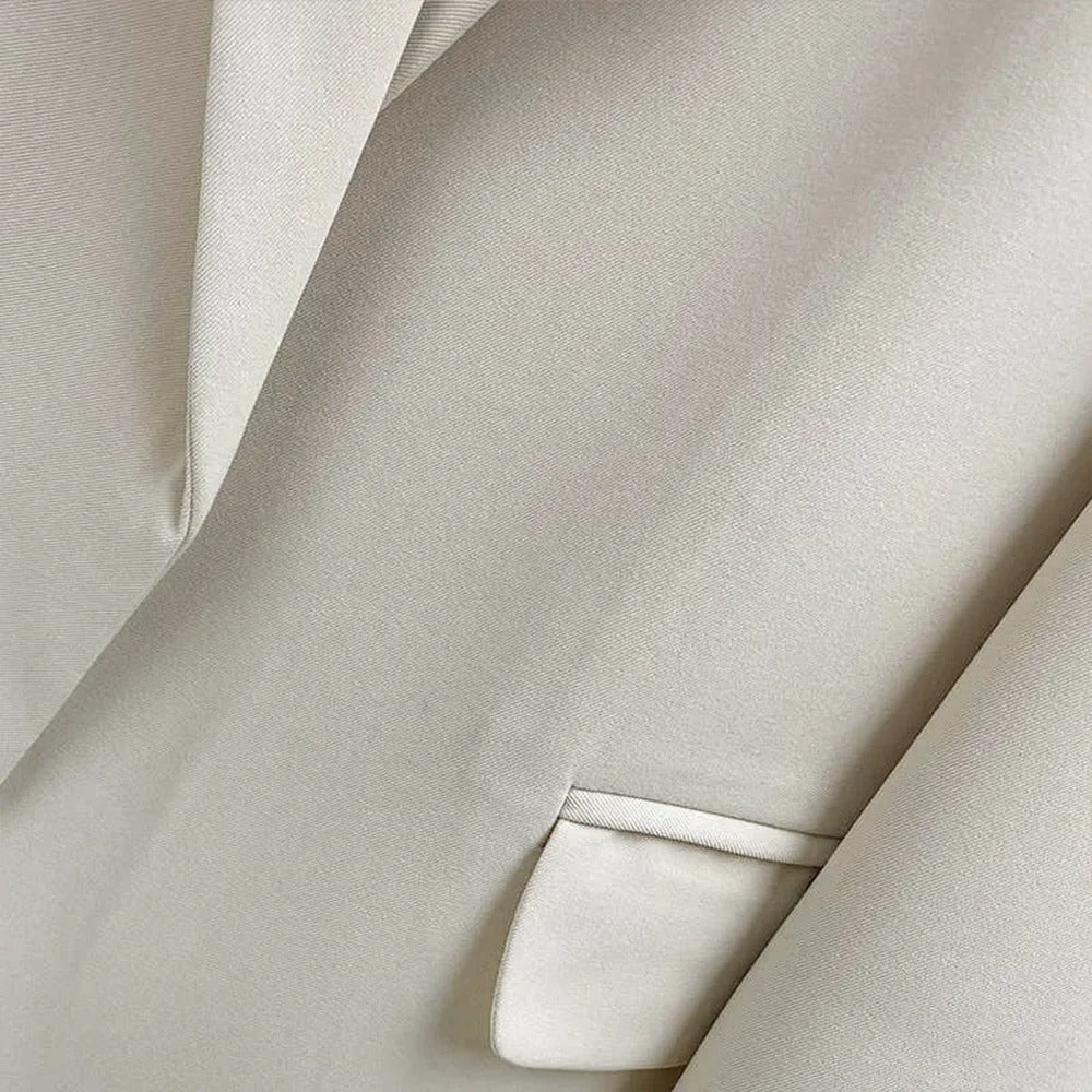 Belted Wrap Blazer in Off-White