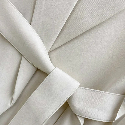 Belted Wrap Blazer in Off-White