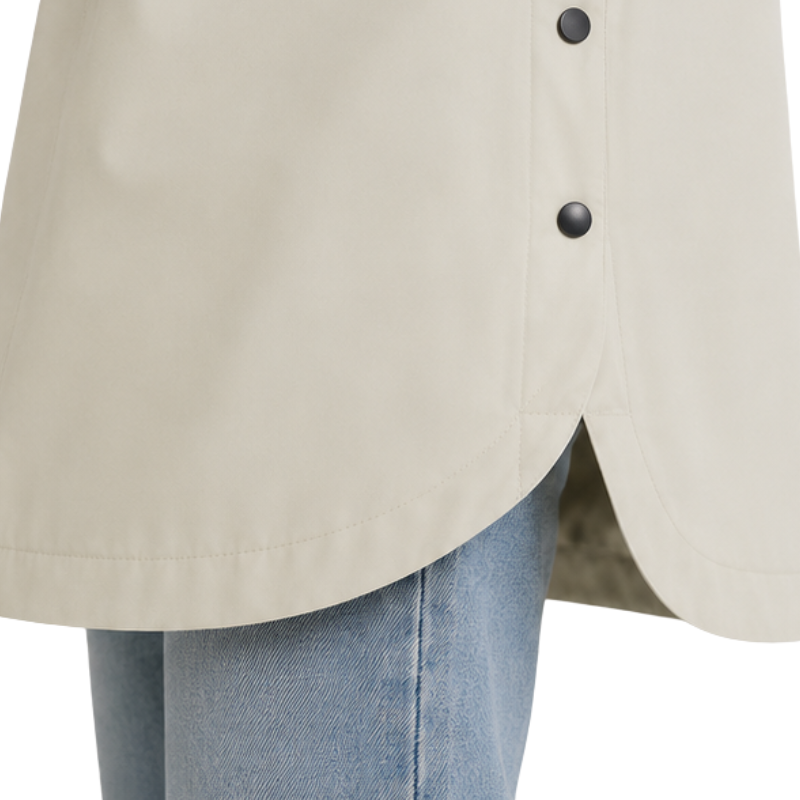 Color-Block Hooded Long Coat-Fowsa