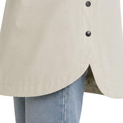 Color-Block Hooded Long Coat-Fowsa