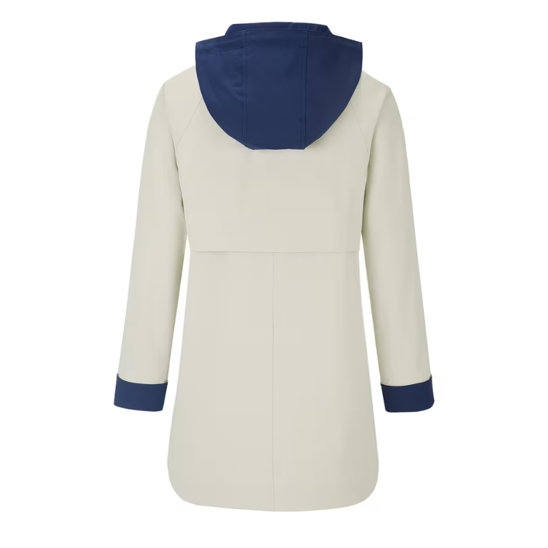 Color-Block Hooded Long Coat-Fowsa