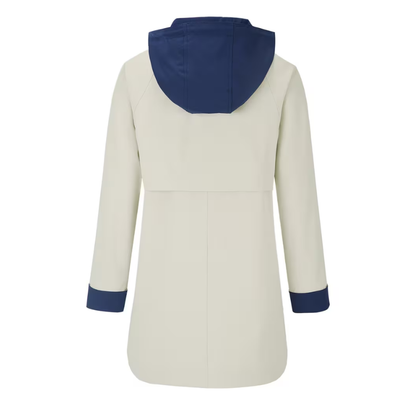 Color-Block Hooded Long Coat-Fowsa