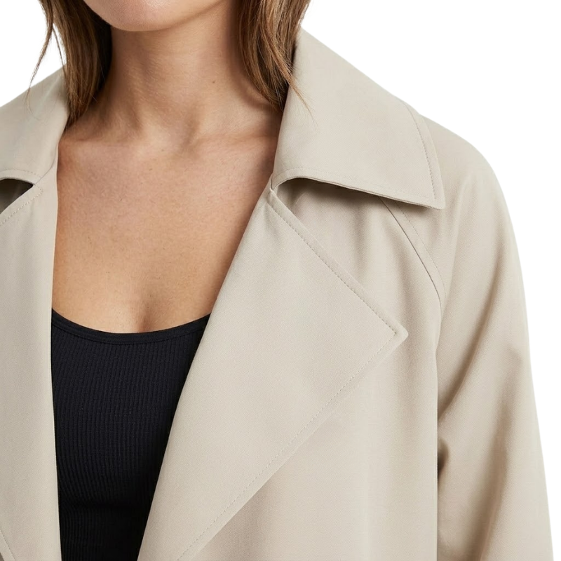 Long Double-Breasted Trench Coat-Fowsa