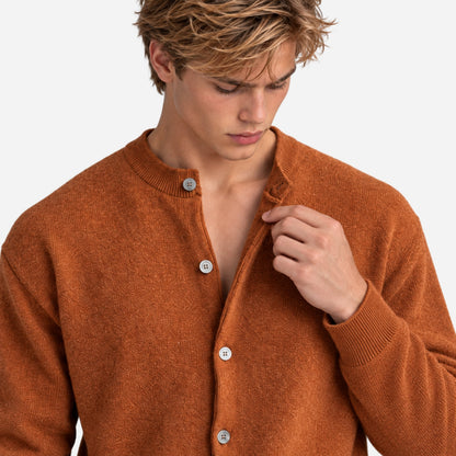 Men's Button-Front Knitted Cardigan Jumper-Fowsa