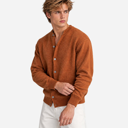 Men's Button-Front Knitted Cardigan Jumper-Fowsa