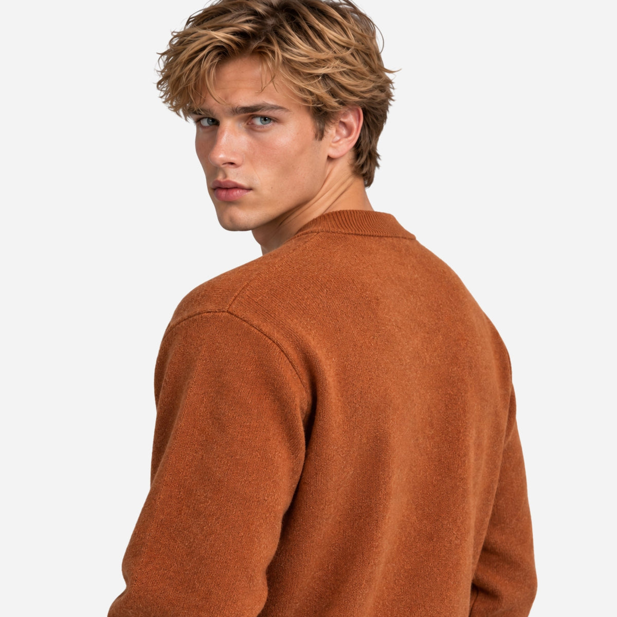 Men's Button-Front Knitted Cardigan Jumper-Fowsa
