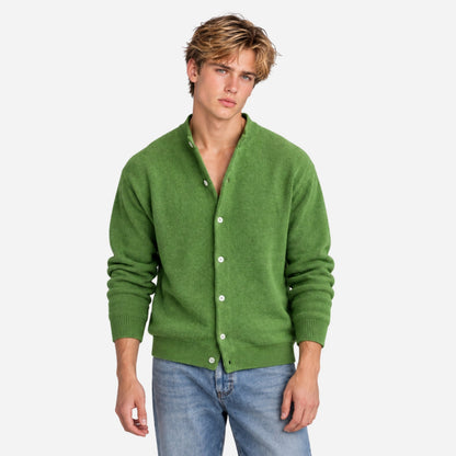 Men's Button-Front Knitted Cardigan Jumper-Fowsa