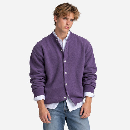 Men's Button-Front Knitted Cardigan Jumper-Fowsa