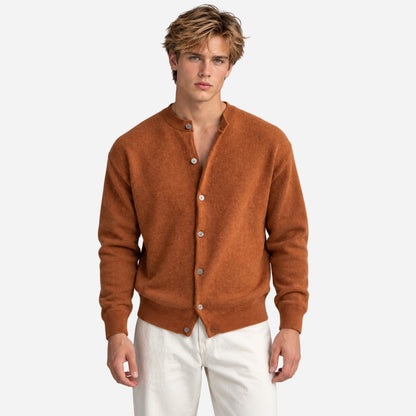 Men's Button-Front Knitted Cardigan Jumper-Fowsa