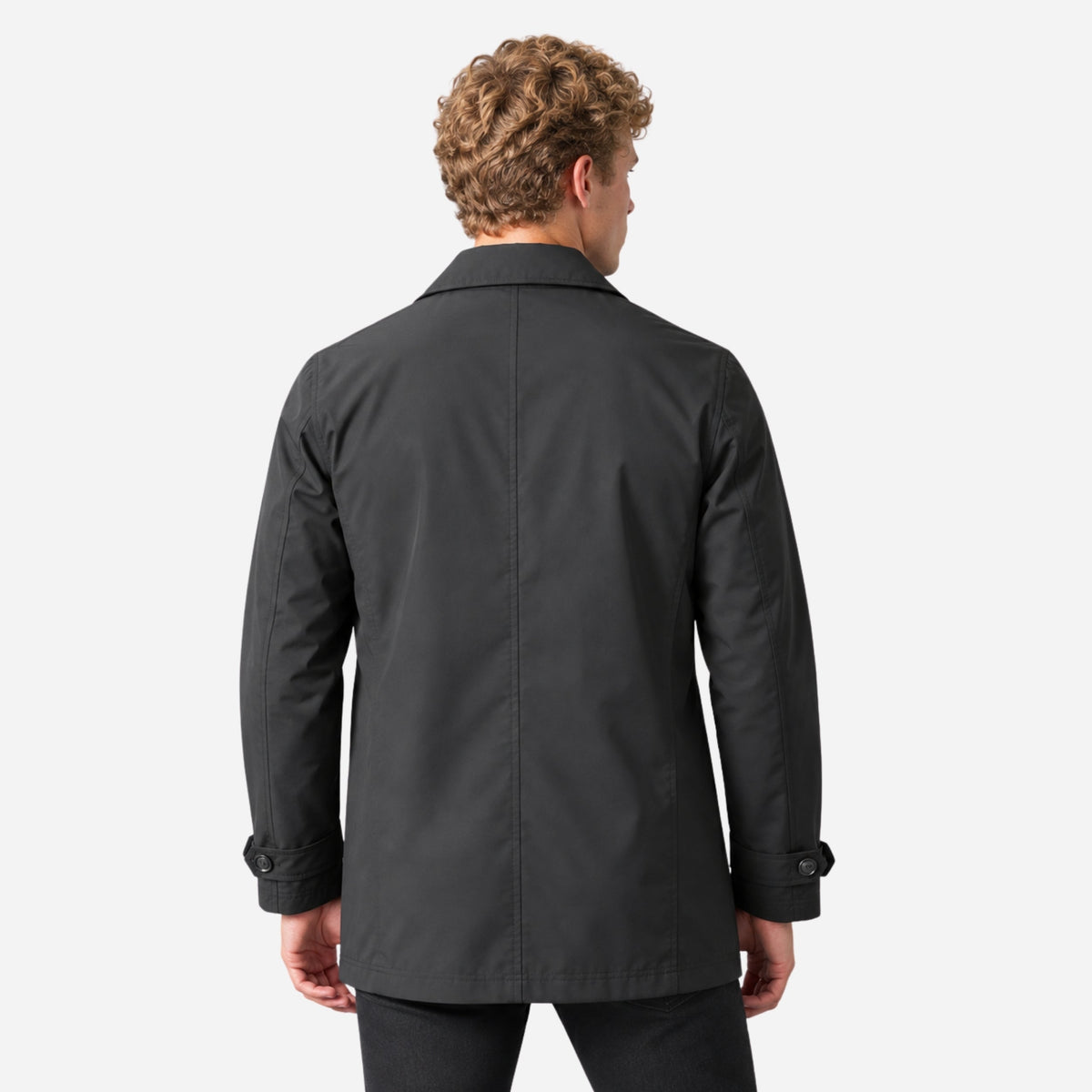 Men's Classic Collared Button-Front Casual Coat-Fowsa