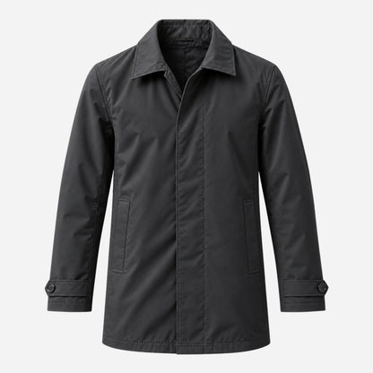 Men's Classic Collared Button-Front Casual Coat-Fowsa