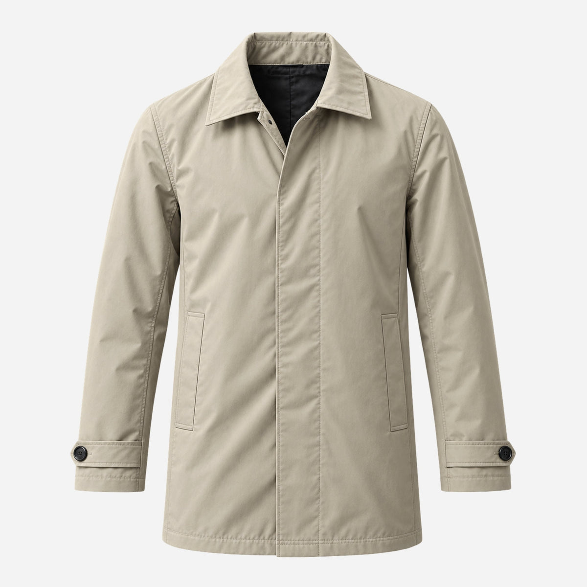Men's Classic Collared Button-Front Casual Coat-Fowsa