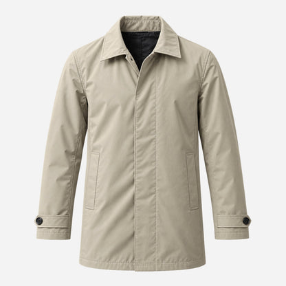 Men's Classic Collared Button-Front Casual Coat-Fowsa