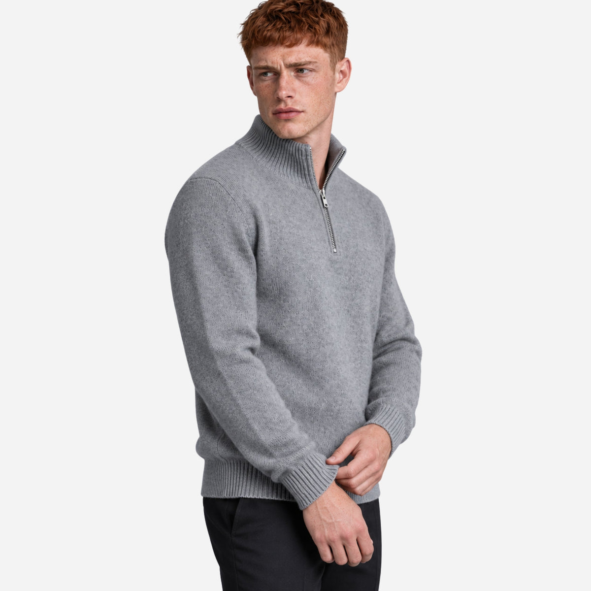 Men’s Half Zip Stand Collar Jumper-Fowsa