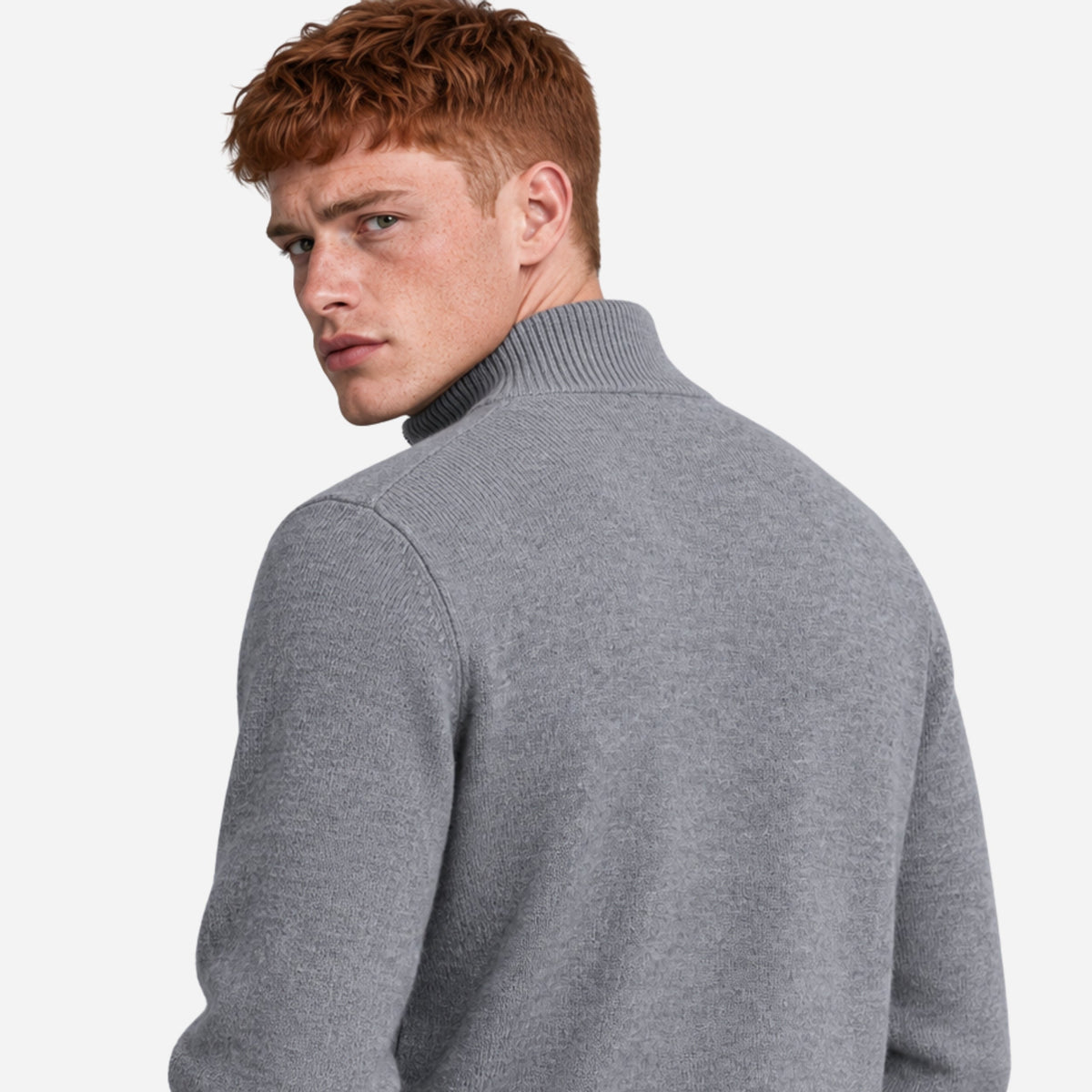 Men’s Half Zip Stand Collar Jumper-Fowsa