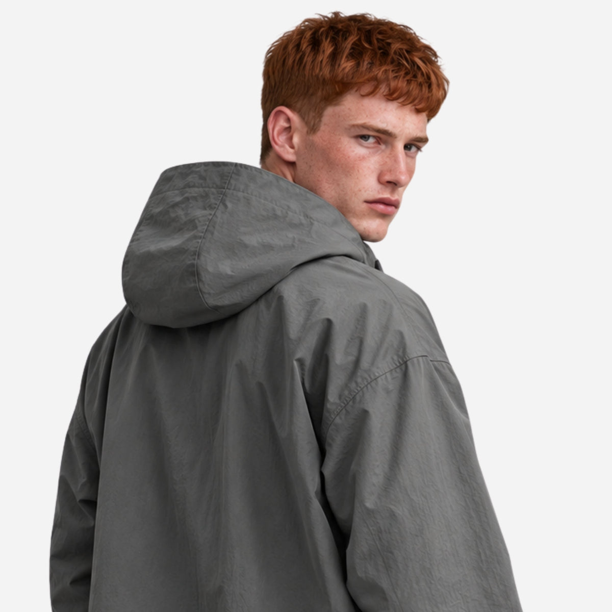 Men’s Hooded Button-Front Longline Utility Coat-Fowsa