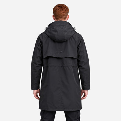 Men's Hooded Drawstring Mid-Length Windbreaker Coat-Fowsa