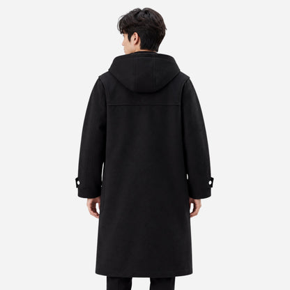 Men's Hooded Toggle-Fastening Mid-Length Coat-Fowsa
