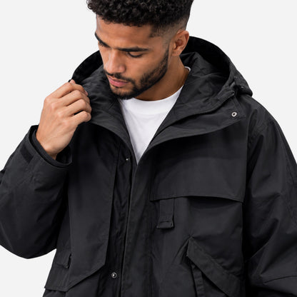 Men's Hooded Utility Mid-Length Windbreaker Coat-Fowsa