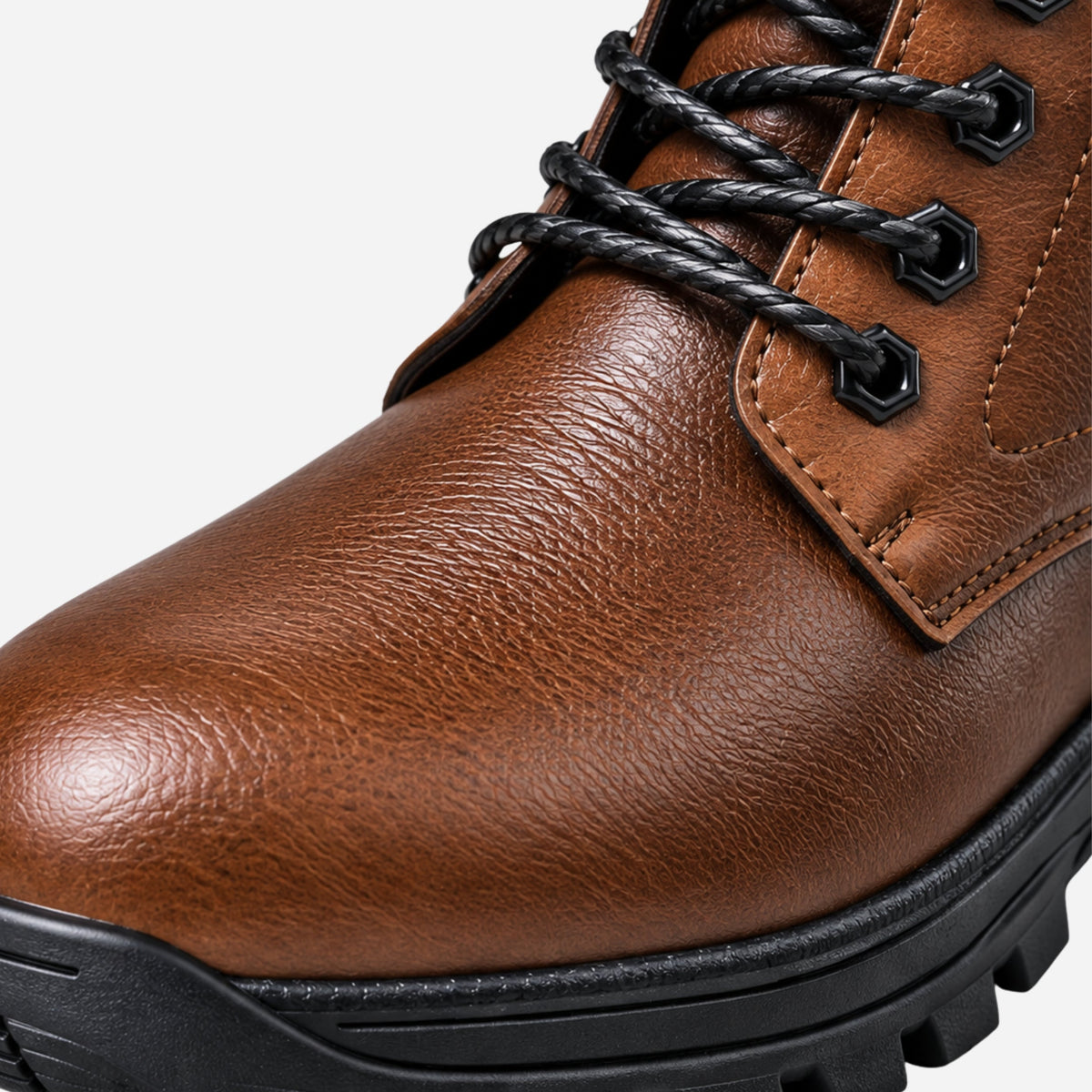 Men’s Lace Up Lug Sole Short Boots-Fowsa
