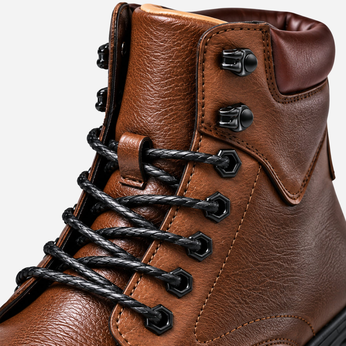 Men’s Lace Up Lug Sole Short Boots-Fowsa