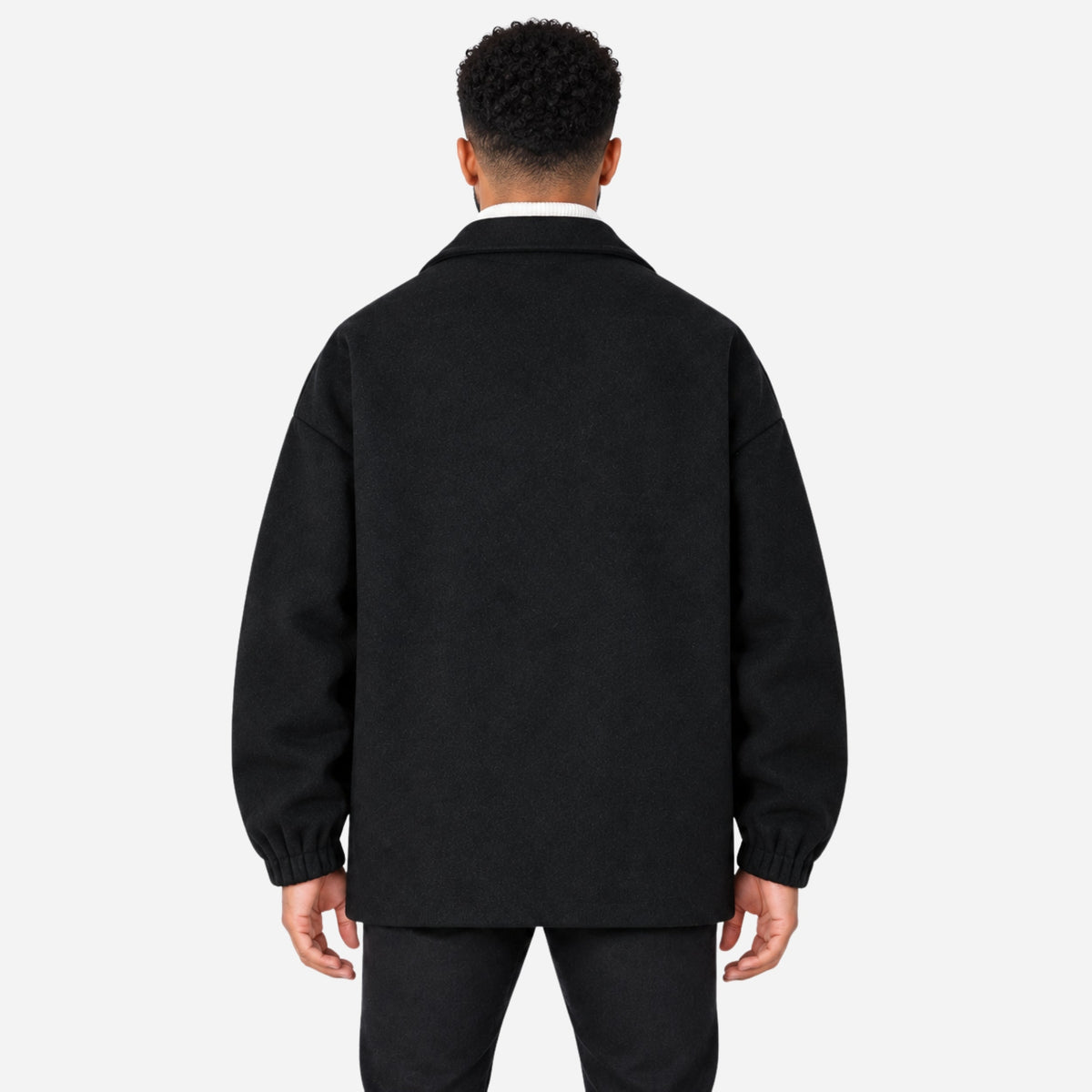 Men's Oversized Button-Up Short Coat-Fowsa
