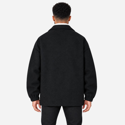 Men's Oversized Button-Up Short Coat-Fowsa